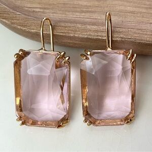 Elegant Gold and Pink Drop Earrings